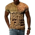 thumbnail image 1 of t-shirts Rétro Imprimés 3D Script Égyptien Ancien pour Hommes Mode Été Décontracté Style Rue Col Rond Manches Courtes, 1 of 5
