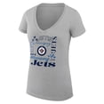 thumbnail image 2 of Women's G-III 4Her by Carl Banks Heather Gray Winnipeg Jets Super-Slim Fit Lightweight Collage Team Graphic T-Shirt, 2 of 3