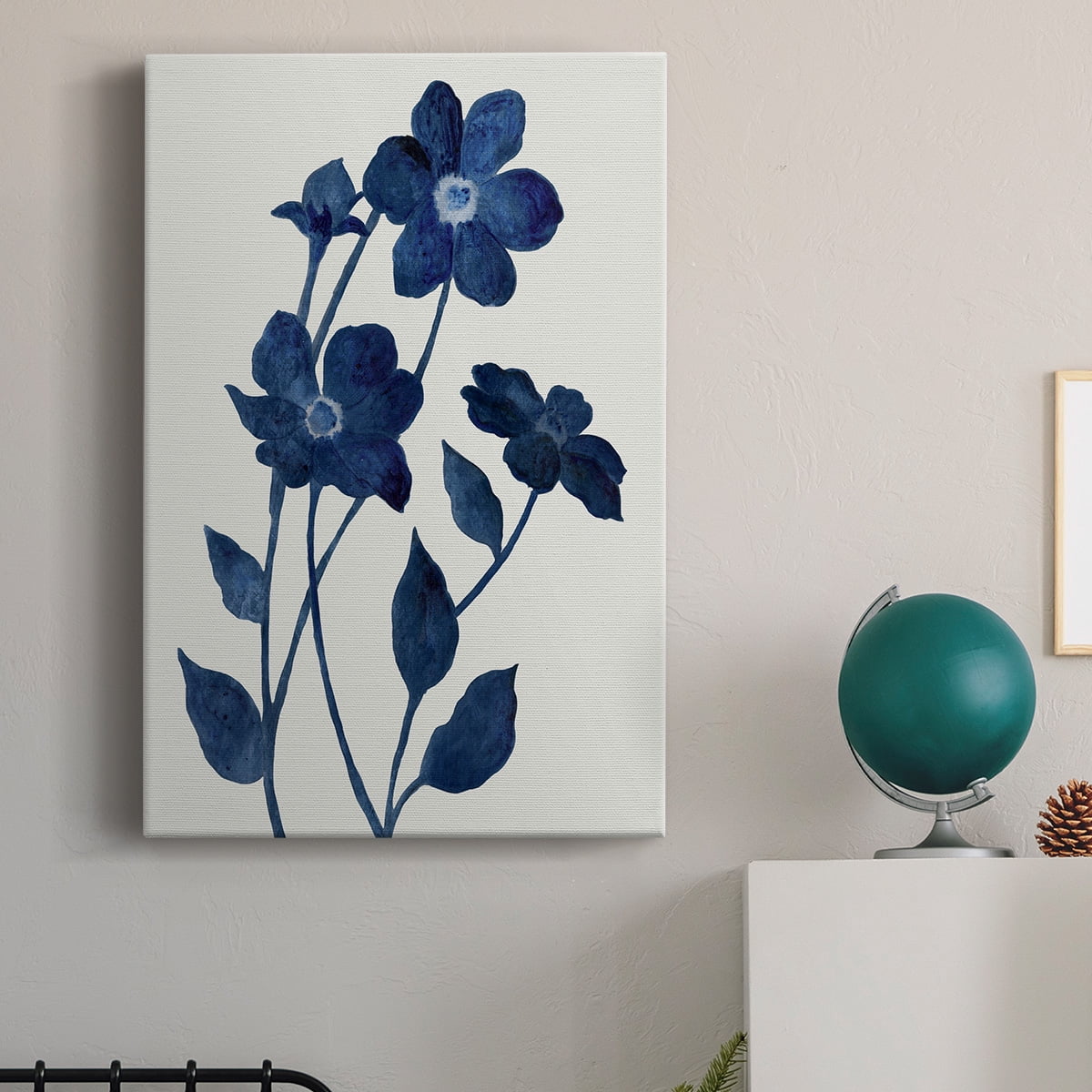 Indigo Bloom II Premium Gallery Wrapped Canvas - Ready to Hang
