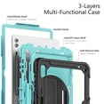 thumbnail image 6 of Case for Samsung Galaxy Tab S10 Ultra 2024/ S9 Ultra/ S8 Ultra 14.6 Inch with Screen Protector, 360 Degree Rotating Kickstand Hand Strap Shockproof Cover with Shoulder Strap, Sky Blue PC, 6 of 7