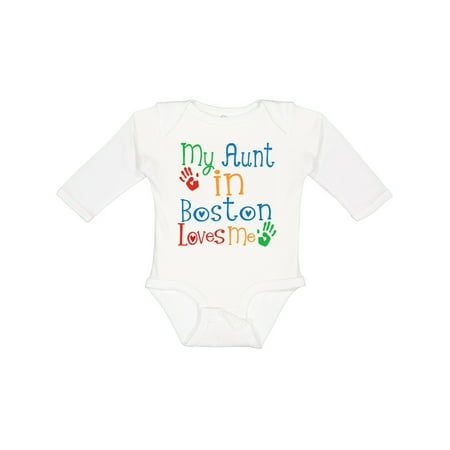 

Inktastic My Aunt in Boston Loves Me Gift Baby Boy or Baby Girl Long Sleeve Bodysuit