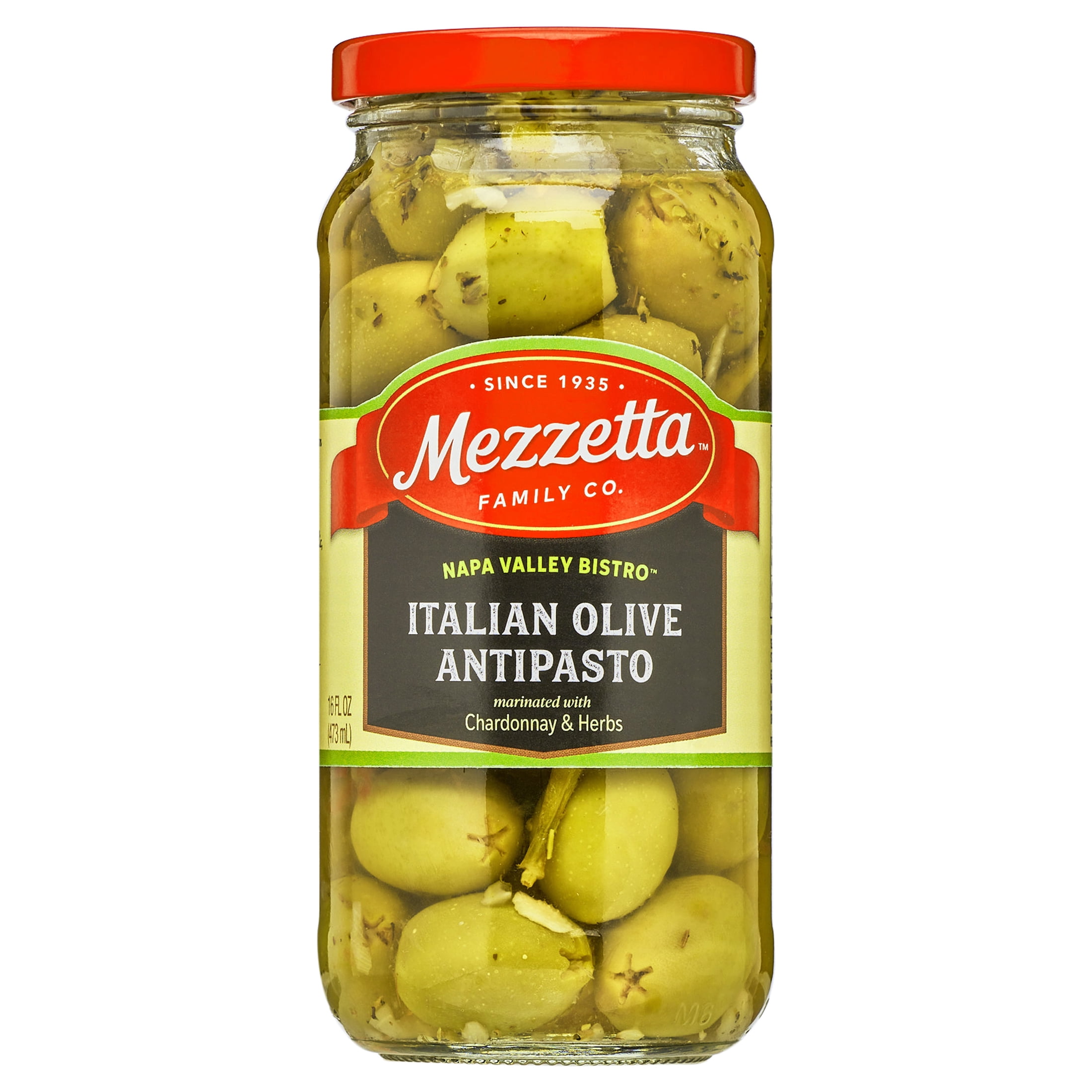 Mezzetta Italian Olive Antipasto with Chardonnay & Herbs, Napa Valley