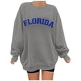 thumbnail image 1 of WEAIXIMIUNG Sweat à Fermeture Éclair pour Femmes Sans Capuche Grande Taille Mode Décontractée Imprimé Lettre Col Rond Manches Longues Sweat de Festival Léger, 1 of 5