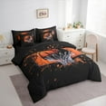 thumbnail image 4 of Feelyou Boys Cartoon Basketball Twin Bedding Sets 7-Piece, Black Orange Splatter Bedding Comforter Set, Eat Sleep Sports Reversible Sheet Sets, Breathable Home Decor, 4 of 8