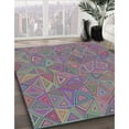 thumbnail image 3 of Ahgly Company Machine Washable Indoor Rectangle Transitional Dark Raspberry Purple Area Rugs, 7' x 10', 3 of 7