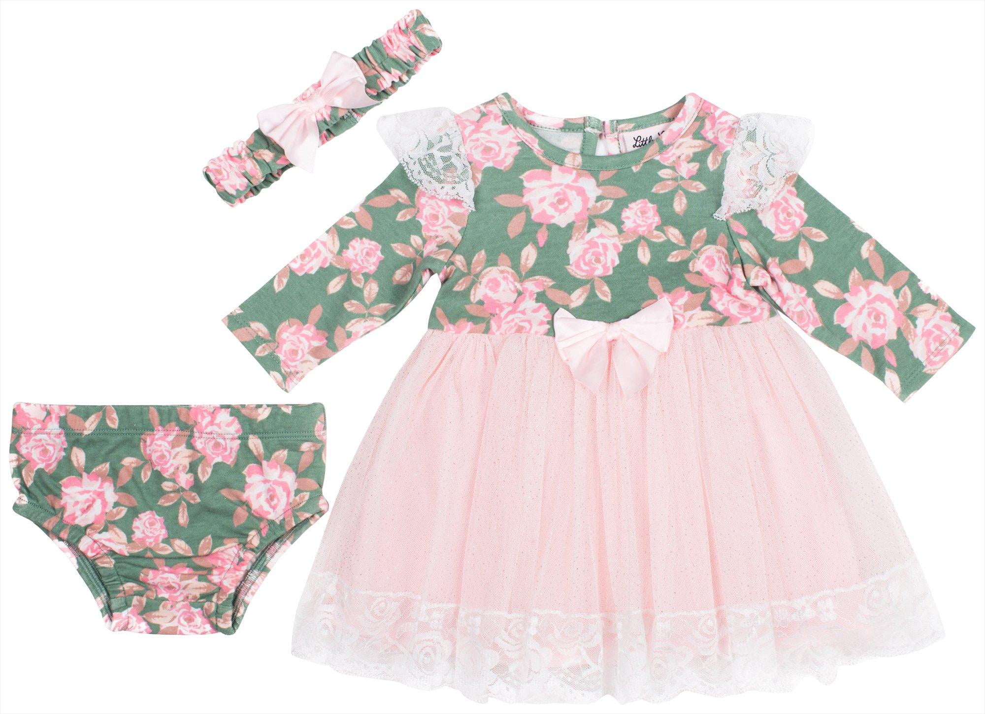 olive green baby girl dress