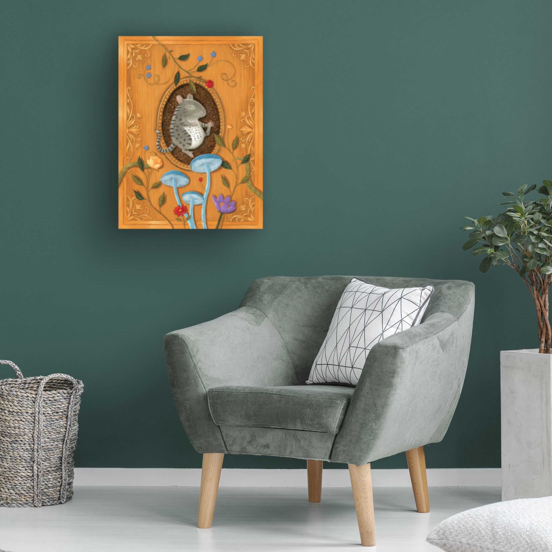 Canvas Wall Art - Gina Matarazzo 'Benji the Bengal Mouse' Wall Art for Living Room, Bedroom, or Office Décor by Trademark Fine Art - 35 x 47 Inches