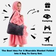thumbnail image 3 of Arsny Oversized Sherpa Blanket Hoodie for Adult Women Men Teen - Thick Warm Wearable Hooded Sweatshirt Blanket, 3 of 6