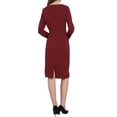 thumbnail image 3 of VESTIDO FORMAL DE MUJER INSPIRE CHIC CON CUELLO ASIMÉTRICO Y MANGA LARGA, VESTIDO ELÁSTICO MIDI L ROJO OSCURO, 3 of 5