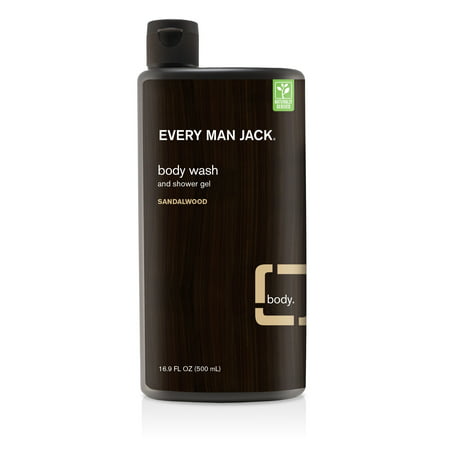 Every Man Jack Body Wash, Sandalwood, 16.9 Oz (World Best Body Man)