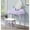 Purple, variant on White Contemporary Wood Vanity And Stool - Tapered Legs, Mirror, 15.75"d Table Top, 40.74 Lb Weight Drawer Storage, Product
