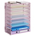 thumbnail image 1 of Archivador de malla Marbrasse de 9 niveles con asa, color rosa, 1 of 6