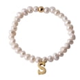 thumbnail image 1 of Pulseras Mujer de Perlas con Iniciales Oro 18k LuckyLy, Modelo Galia blanco UNITALLA, 1 of 6