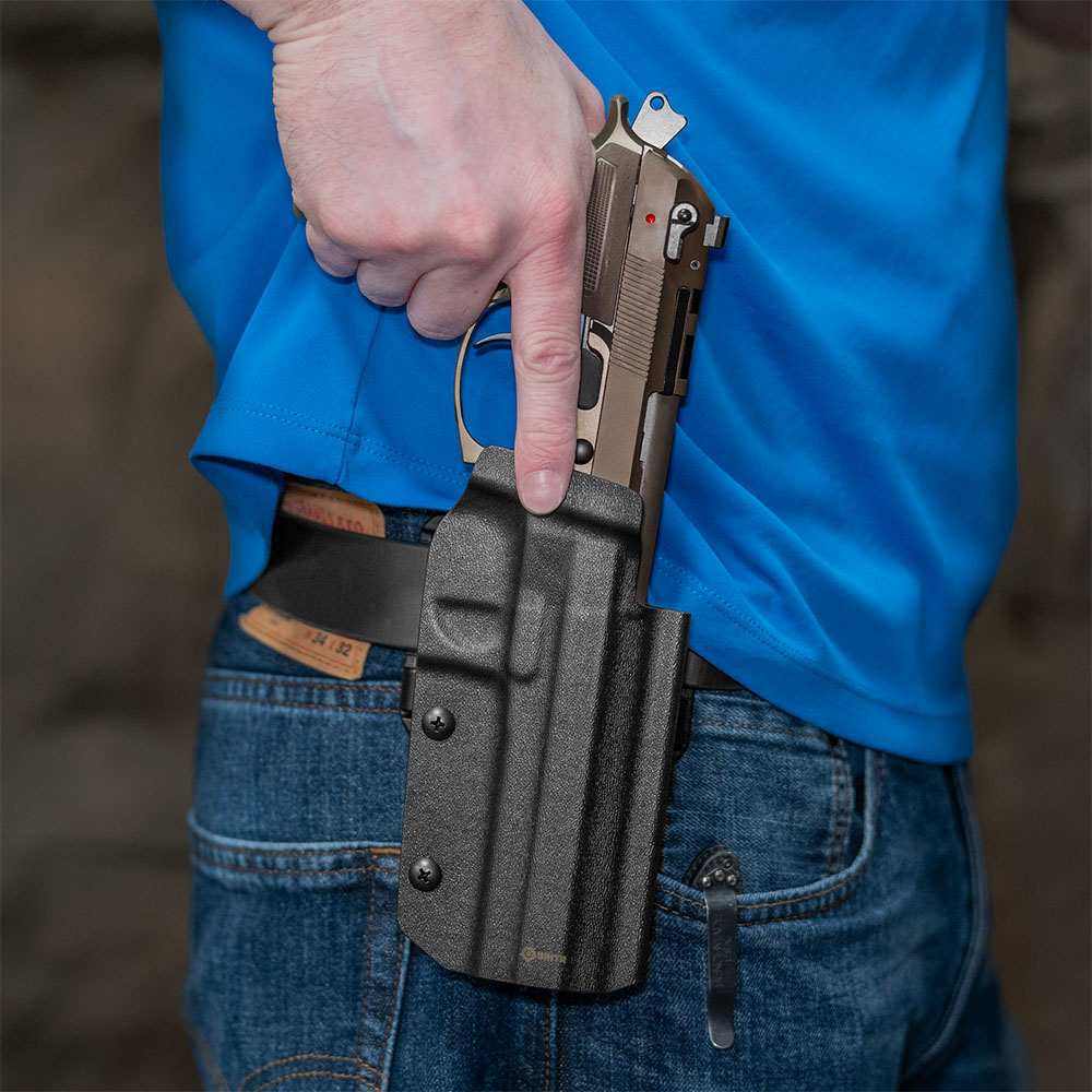 GRITR OWB Kydex Right Hand Pistol Holster Fits Beretta 92/M9 Frame Models