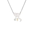 thumbnail image 2 of Delight Jewelry Goldtone Super Mini Simple Cross Silvertone Dream Big Pendant Necklace, 25", 2 of 4