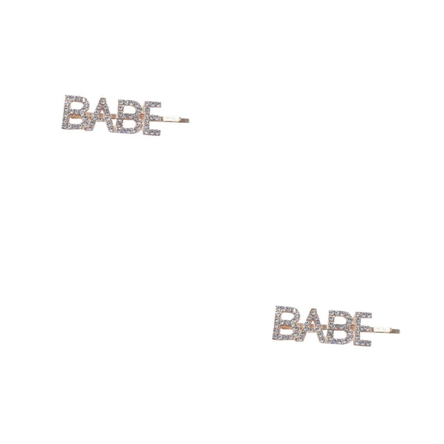 Minnieouse Pinzas para el cabello Exquisitos elementos de letras Hermosa pinza para la cabeza Elegantes herramientas de peinado multifuncionales decorativas BEBÉ 2piezas Minnieouse CBP301025