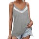 thumbnail image 4 of Mujeres sueltas casuales sin mangas con cuello en v blusa sólida camiseta chaleco de encaje camisetas sin mangas Fridja  qr6020, 4 of 7