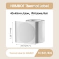 thumbnail image 2 of NIIMBOT Labels for B1/B21/B3S Label Printer, Thermal Labels 1.57"x 1.57"(40x40mm), Waterproof, Oil-Proof Sticker Labels, 1 Roll of 170 Sticker Labels (Round Clear), 2 of 6