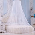 thumbnail image 4 of 1 mosquitero, protección contra insectos, cama con dosel, elegante cortina colgante de encaje, ideal para viajes en casa (blanco), 4 of 5