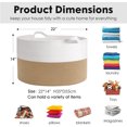 thumbnail image 2 of ZFITEI Extra Large Blanket Basket (21.6"x13.7") Woven Rope Baskets Laundry Basket Blanket for Living Room, Laundry, Nursery, Baby Toy, Beige, 2 of 6