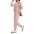thumbnail image 3 of MOSHU Two Piece Sets for Women Casual Lounge Sets Mock Neck Sweatshirts and Drawstring Jogger Pants Vacation Travel Outfits, 3 of 7