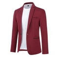 thumbnail image 6 of Cloudstyle Men's Slim Fit Single-Breasted Blazer, 95% Polyester Wrinkle-Free Business Casual Jacket with Back Vent, 6 of 12