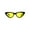 Black Yellow, variant on Womens Mod Goth Cat Eye Thin Plastic Chic Sunglasses White Orange