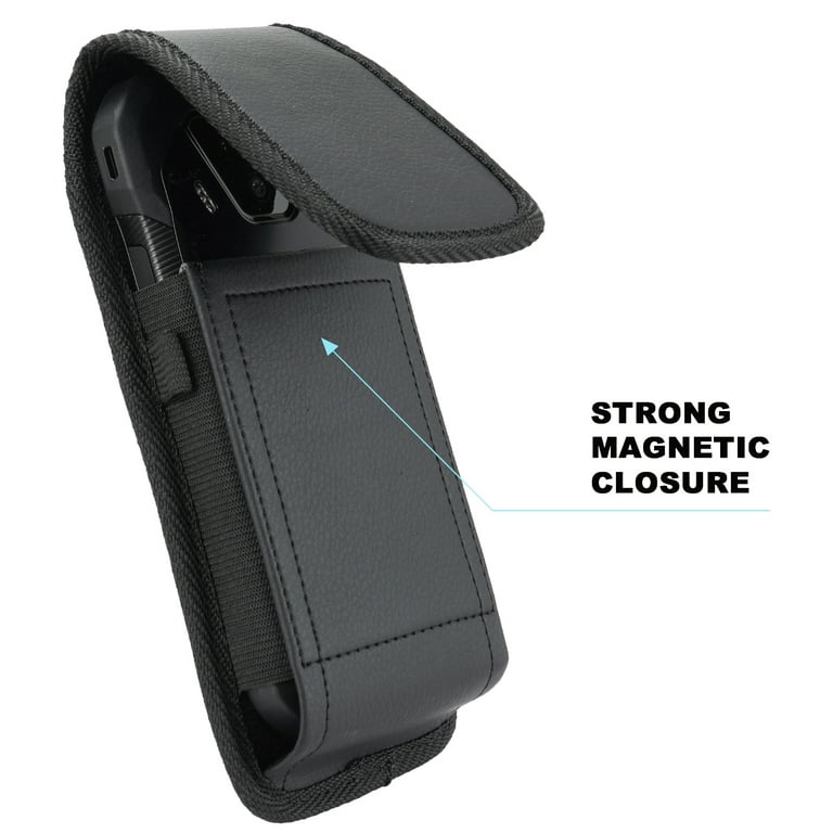 Black Leather Case Belt Clip Harness Pouch for Motorola RAZR+ 2023