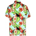 thumbnail image 2 of LA LEELA Men's Hawaiian Shirts Short Sleeve Button Down Shirt Floral Shirt Men Casual Vacation Summer Tropical Shirts for Men Funny M Toucan, Autumn Green, 2 of 6