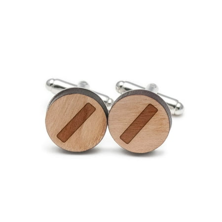 Symbol Cufflinks Cufflinks - Slash Symbol Cufflinks, Wood Cufflinks Hand Made in the USA
