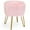 Pink, variant on Gymax Vanity Chair Makeup Stool Furry Padded Seat Round Ottoman White