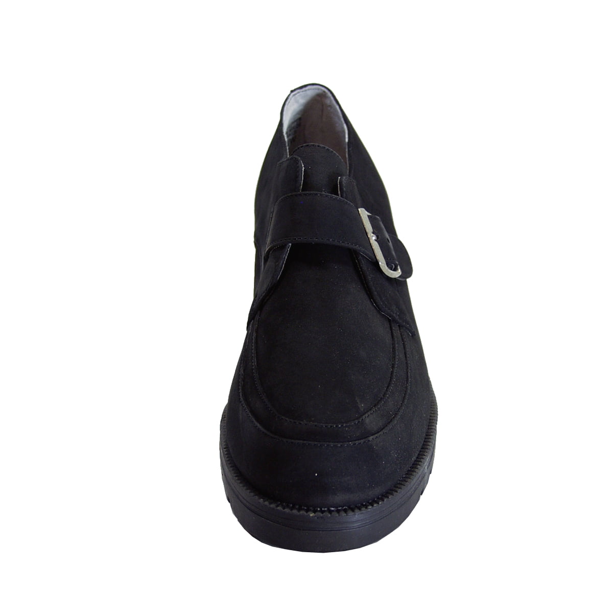 PEERAGE Iona Women's Wide Width Leather Shoes with Adjustable Buckle BLACK 10