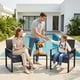 thumbnail image 2 of Conjunto de bar para jardín de ratán PE negro - Muebles para exteriores duraderos - Mesa de vidrio templado - Perfecto para patio y terraza - Incluye cojines azules - Color: Ratán negro + cojín azul, 2 of 8