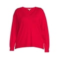 thumbnail image 5 of Terra & Sky Women's Plus Size V-Neck Sweater, Lightweight, 5 of 5