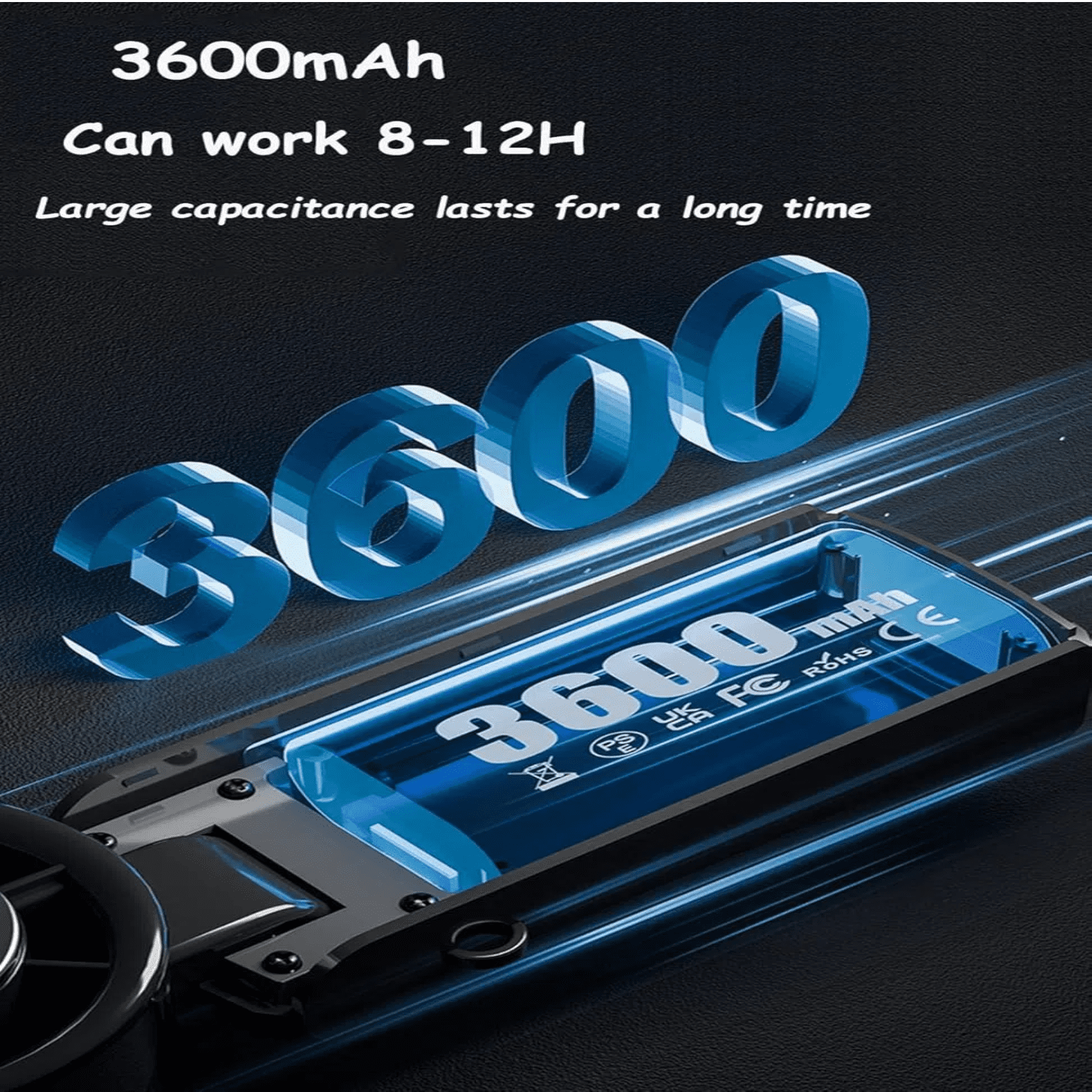 Portable Handheld Turbo Fan Rechargeable Foldable C*ooling Fan FC6 USB fan with Ice C*ooling, 1–100 Stepless Speeds, Neck & Desk Fan for Outdoor, Travel, Camping, Hiking, Working (Blac k)