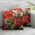 thumbnail image 3 of ERAPDAUR Red Geranium Flowers Throw Pillow Covers Pillow Cushion Cases, Modern Pillowcases,Decorative Pillow Cover for Sofa Couch Bedroom Living Room 12x12in, 3 of 5