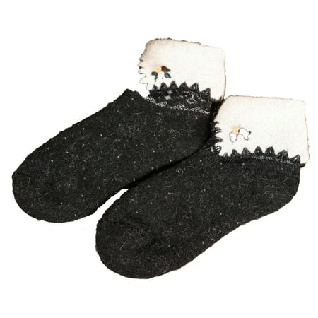 - Lian LifeStyle Women's 4 Pairs Thick Angora Wool Crew Wool Socks Casual Floral Size 6-10 (Random)
