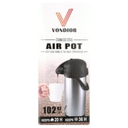 Vondior Thermal Airpot Coffee & Tea Beverage Urn, Silver, Large, 102 oz