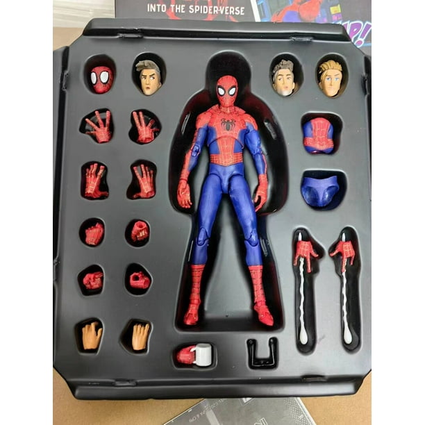Spider-Verse Action SV Peter B. Figura de acción Parker Sentinel Miles SV Spiderman, Spiderman Into the Spider man, modelo de juguete Fivean unisex