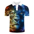 thumbnail image 1 of Blusa de manga corta con estampado de cuello vuelto para hombre Pompotops oipoqjl43026, 1 of 3