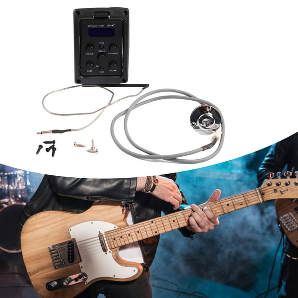 Pedal De Efectos De Guitarra, Sintonizador De Color, EQ Compacto Portátil De Pastilla De 4 Bandas Para Reemplazo