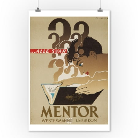 1949 Vintage Print Mentor Vintage Poster (artist: Cassandre) Denmark c. 1949 (9x12 Art Print, Wall Decor Travel Poster) ()