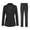 Black, variant on Women's 2-Piece Slim Fit Business Suit Set - Single Breasted 2-Button Blazer & 9" Ankle Pants, Polyester, Office Work Wear