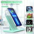 thumbnail image 3 of Cshidworld Wireless Charger, 18W 3 in 1 Wireless Charging Station for iPhone 17 16e 15 14 13 12 Pro, Fast Charger Stand for iWatch SE 9-11 6-8 2-5, AirPods 4/3/2/Pro, Samsung Galaxy Seires (Green), 3 of 9