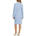 thumbnail image 3 of INSPIRE CHIC Women's Skirt Sets Collarless Suit Blazer and Pencil Skirts 2 Piece Chic Outfits 2XL Sky Blue, 3 of 6