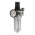 thumbnail image 1 of Air Pressure Regulator, Air Filter Regulator Water Trap with Pressure Control, Aluminum Made, Compact Design, BSP1/2" Air Compressor Moisture Water Trap Filter Regulator, 1 of 7