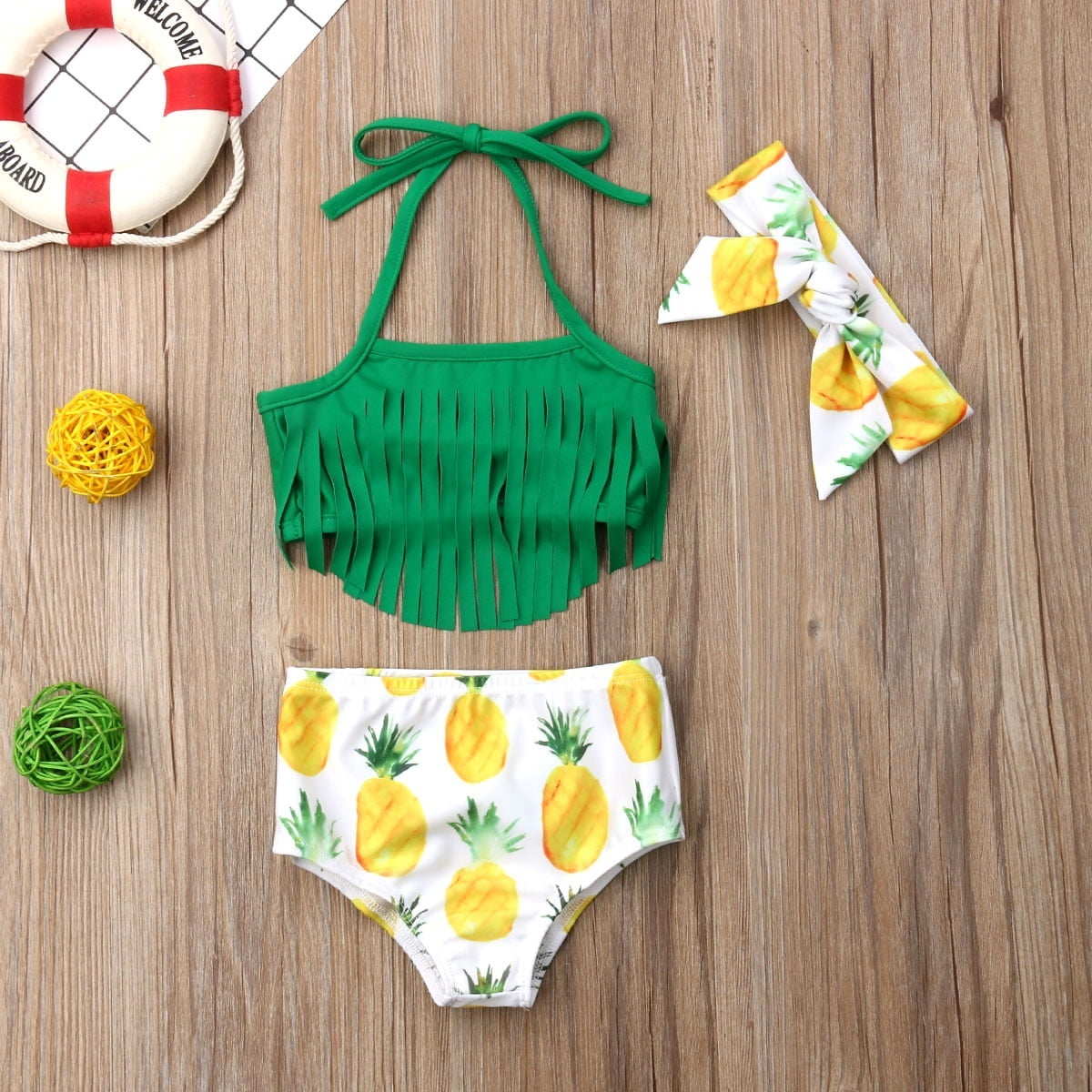 Newborn Baby Girls Tassels Swimwear Pineapple Swimsuit Bathing Suit Beachwear Walmart