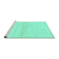 thumbnail image 2 of Ahgly Company Machine Washable Indoor Square Solid Turquoise Blue Modern Area Rugs, 3' Square, 2 of 4