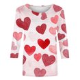 thumbnail image 4 of COM1950s Cadeaux de la Saint-Valentin pour Enfants, Cadeaux de la Saint-Valentin, Mode Filles Enfants Saint-Valentin Femme Col Rond T-Shirt Imprimé Manches 3/4 Blouse, Cadeaux de la Saint-Valentin Enfants, Cadeaux de la Saint-Valentin Enfants, 4 of 9