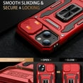 thumbnail image 2 of for iPhone 13 Case with Screen Protector,Sliding Camera Cover,-Grade Cover with  Stand Phone Case 6.1" Red, 2 of 12